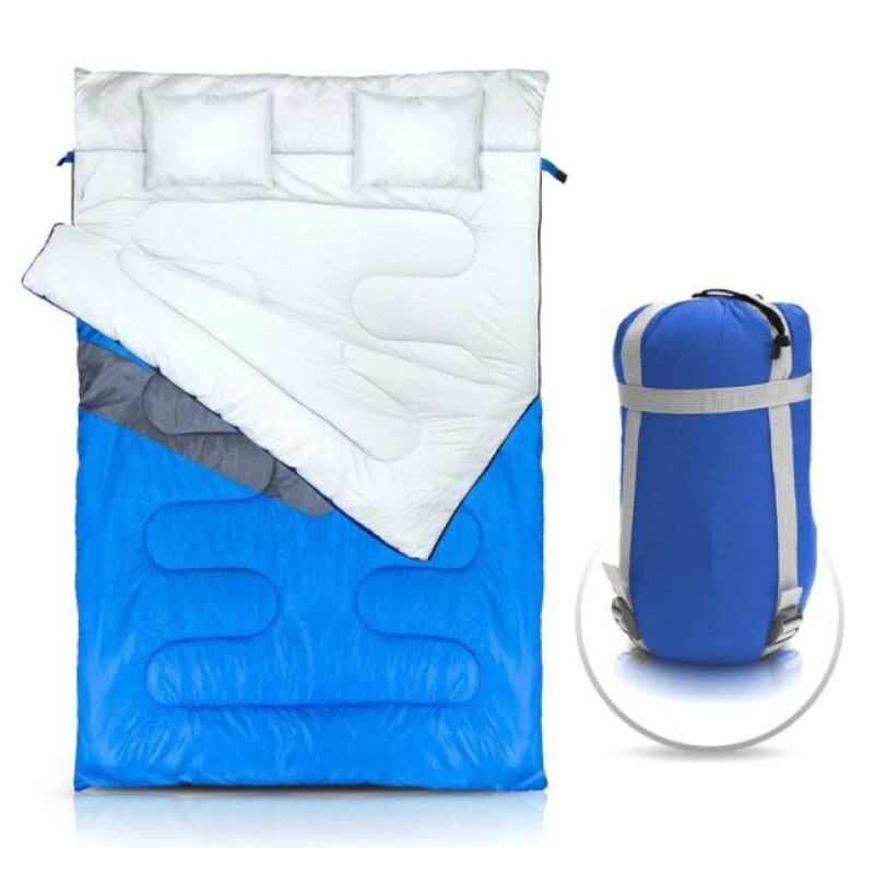 SACO DE DORMIR KUPLE DUPLO PARA CASAL -5°C A 5°C AZUL - NAUTIKA