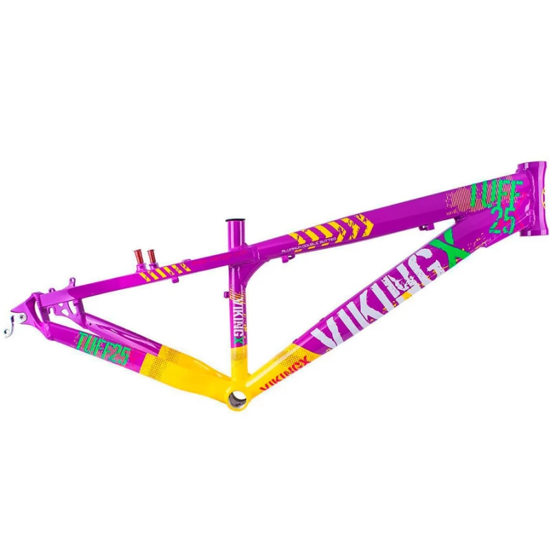 QUADRO VIKINGX 26 DIRT JUMP TUFF X-25 ALM ROXO / AMARELO